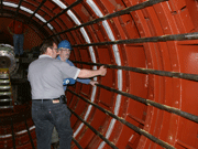 Stator core laminations removed